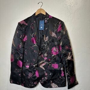 NWT Cloudstyle Size Large Blazer Jacquard Black Purple Gold Jacket Prom Event